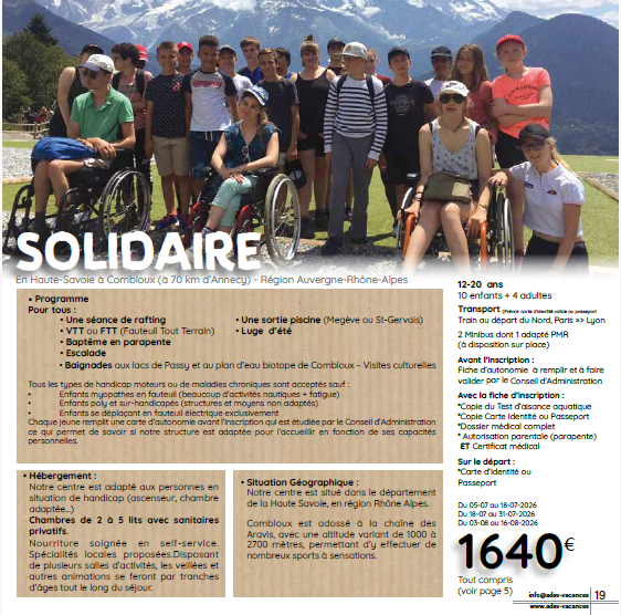 Brochure Séjour adapté 2026